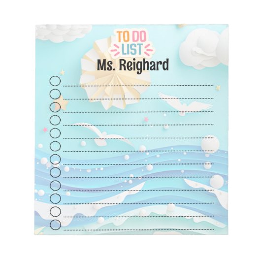 夏のTo Doリスト（パーソナライズ） ノートパッド (正面)