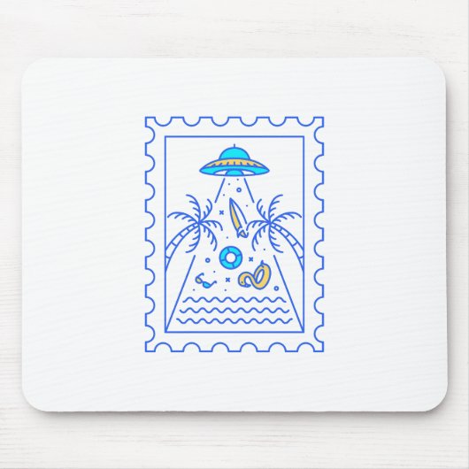 夏のUfo侵略切手 マウスパッド (正面)