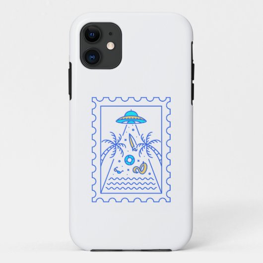 夏のUfo侵略切手 Case-Mate iPhoneケース (裏面)