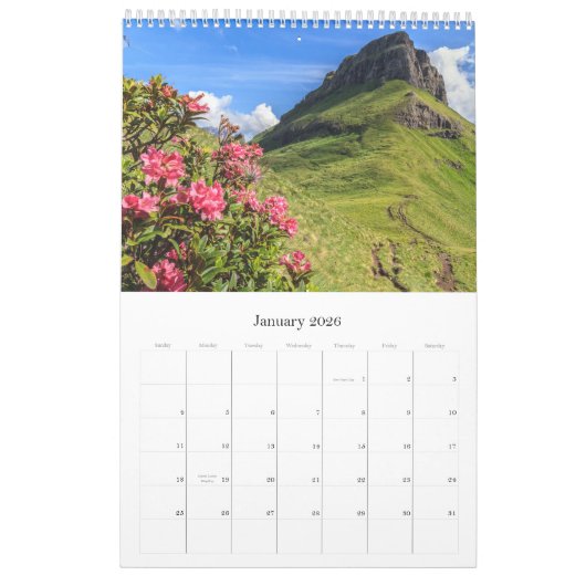 夏のVal di Fassa カレンダー (1月 2026)