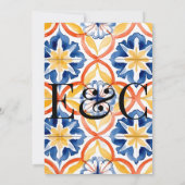 夏はっきりしたオレンジ色モロッコタ結婚イル 招待状 (裏面)