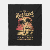 夏はどこでも5時だ退職した フリースブランケット (正面)