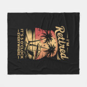 夏はどこでも5時だ退職した フリースブランケット (正面(横))