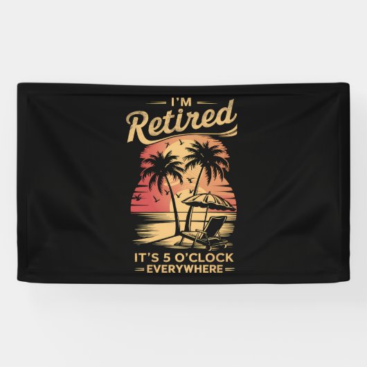 夏はどこでも5時だ退職した 横断幕 (横)