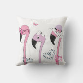 夏はサングラスと帽子をかぶるフラミンゴ。切り取り クッション (裏面)