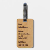 夏はハワイのフェイクな木製の荷物のラベルを言い表わします ラゲッジタグ (裏面縦)