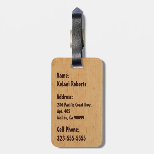 夏はハワイのフェイクな木製の荷物のラベルを言い表わします ラゲッジタグ (裏面縦)