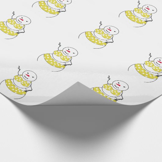 夏はビキニの時間で雪だるまの女の子! ラッピングペーパー (角)