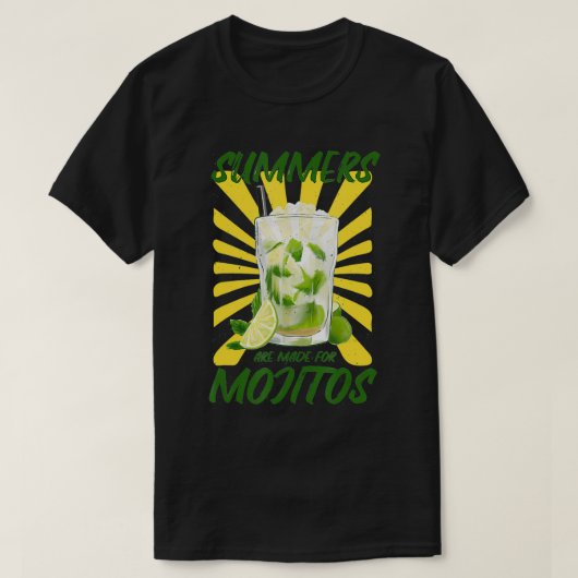 夏はモジトスおもしろい飲みビーチTi Tシャツ (デザイン正面)