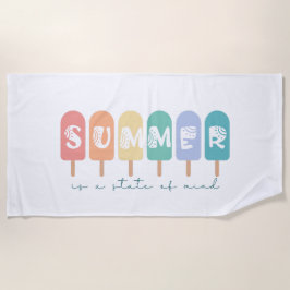 夏は心の州 – アイスクリームポップシクル ビーチタオル