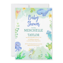 夏は海の青い緑の赤ちゃんシャワー