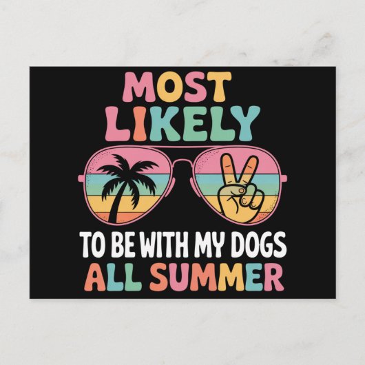 夏は犬とずっと一緒にいてね先生 ポストカード (正面)