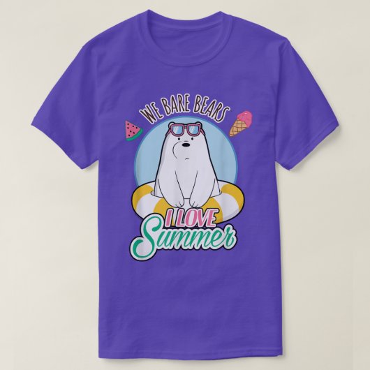 夏は白熊が好き Tシャツ (デザイン正面)