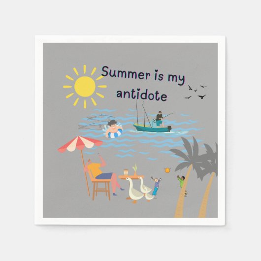夏は私の解毒剤だ スタンダードカクテルナプキン (正面)