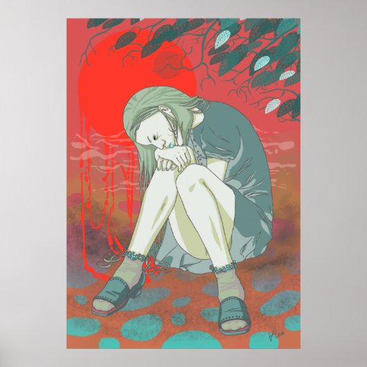 夏は私を青くプリント ポスター (正面)