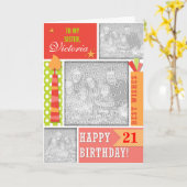 夏は誕生日のパーソナライズなフォトカードを着色します カード (黄色い花)