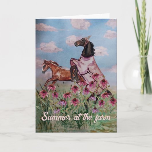 夏は農場の馬遊の 招待状 (正面)