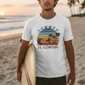 夏は70来年代のヴィンテージのストライプヤシの木 Tシャツ