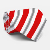 夏は-深紅の白くおよび灰色/灰色縞で飾ります ネクタイ (ロール)