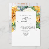 夏ひまはっきりしたわり白ブライダルシャワー写真 招待状 (正面/裏面)