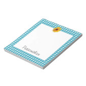 夏ひまわりギンガムの名前 ノートパッド (回転)