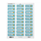 夏ひまわりギンガムの名前 ラベル (フルシート)