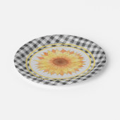 夏ひまわりギンガムピクニック ペーパープレート (アングル)