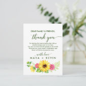 夏ひまわりサンフラワーありがとう披露宴カード ポストカード (スタンド正面)