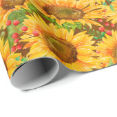 夏ひまわり包み紙 ラッピングペーパー (ロールコーナー)