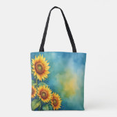 夏ひまわり水彩トート トートバッグ (裏面)