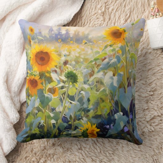 夏ひまわり畑 クッション (ブランケット)