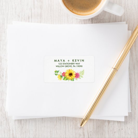 夏ひまわり結婚の花 ラベル (インサイチュ)