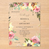 夏ひまわり結婚フローラ2 アクリル招待状 (正面)