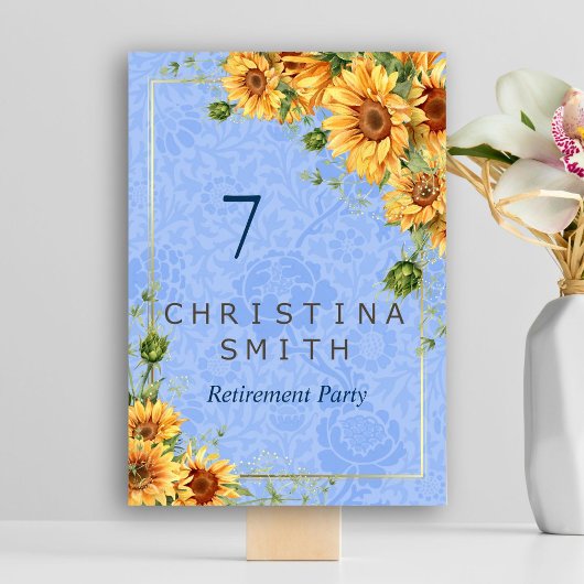 夏ひまクールわり水色退職パーティー テーブルナンバー