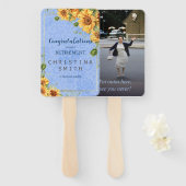 夏ひまクールわり水色退職パーティー ハンドファン (正面&裏面)