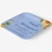 夏ひまクールわり水色退職パーティー ペーパープレート (傾斜あり)