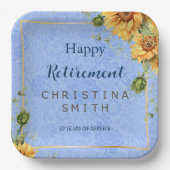 夏ひまクールわり水色退職パーティー ペーパープレート (正面)