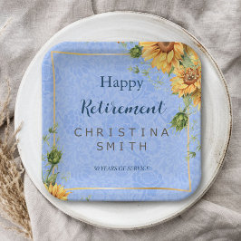 夏ひまクールわり水色退職パーティー ペーパープレート