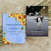 夏ひまクールわり水色退職パーティー 招待状