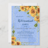 夏ひまクールわり水色退職パーティー 招待状 (正面)