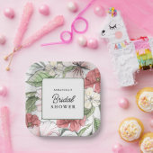 夏または秋花ブライダルシャワー ペーパープレート (パーティー)