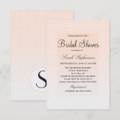 夏らしいコーラルピーチからグレーのグラデーション水玉模様 招待状 (正面/裏面)