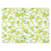 夏らしい青と黄色のレモンの花柄 テーブルクロス (正面(横))
