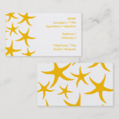 夏らしな黄色がかオレンジヒトデパターン 名刺 (正面/裏面)