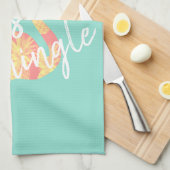 夏らしFlamingleのパイナップルフラミンゴは キッチンタオル (四つ折り)