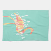 夏らしFlamingleのパイナップルフラミンゴは キッチンタオル (横)