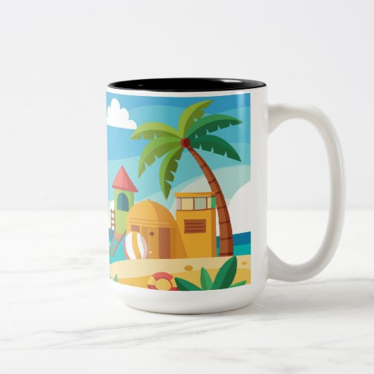 夏をテーマにしたマグカップ ツートーンマグカップ (右)