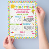 夏をテーマにした先生とスタッフの感謝の週 チラシ (手)