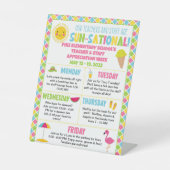 夏をテーマにした先生とスタッフの感謝の週 台座サイン (正面)