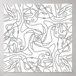 夏を意識して猫おもしろいを溶かすポスター ポスター